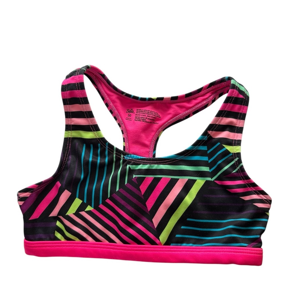 Justice. Girl sports bra. Neon Stripe Racerback & Matching Tank Top